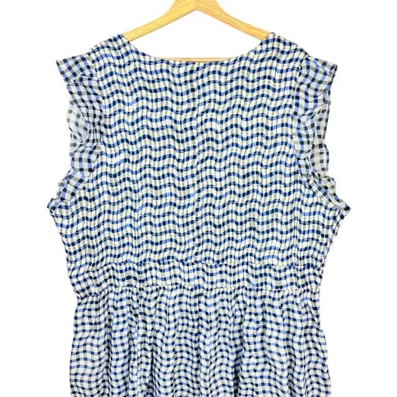 Anthropologie Peregrine Blue and White Midi Dress 3X NWT - Picture 7 of 11